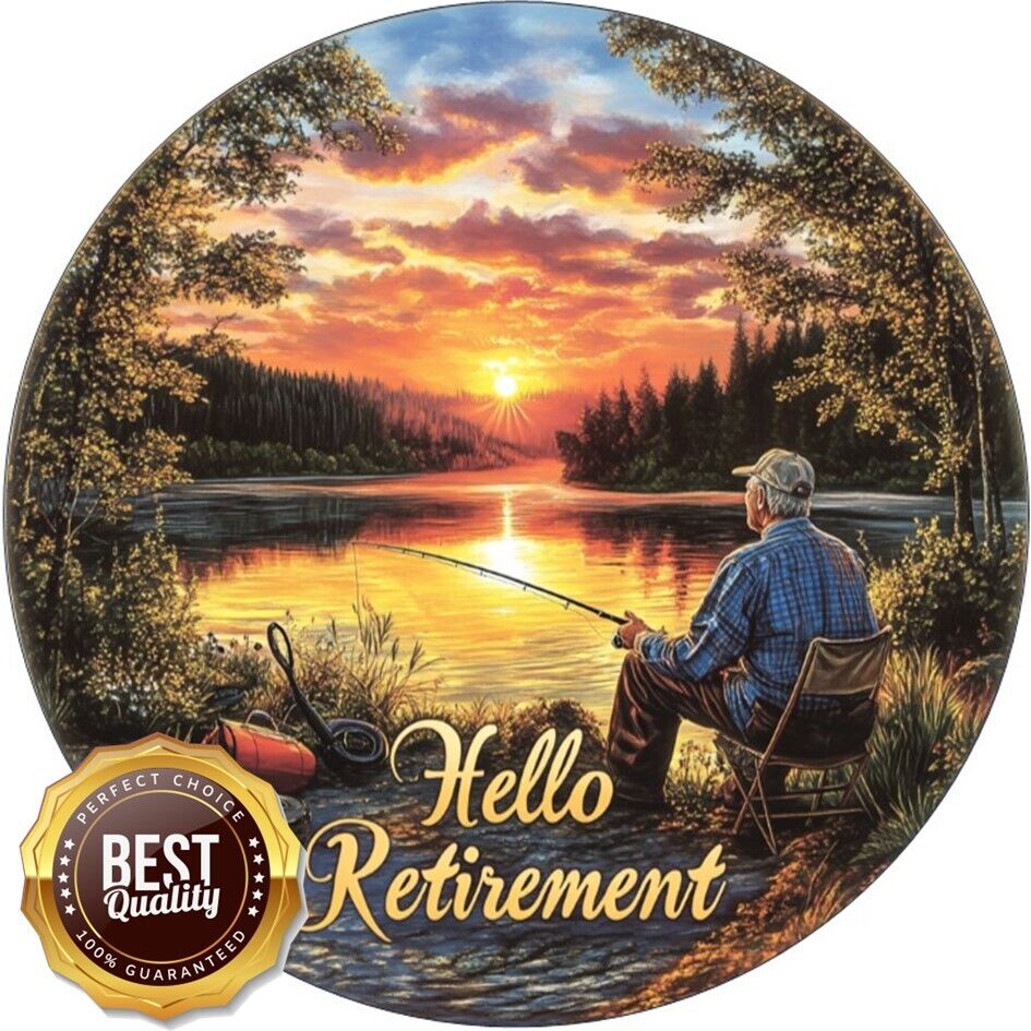 Retirement Fishing Personalised Edible Cake Topper on Icing Sheet or Wafer Card