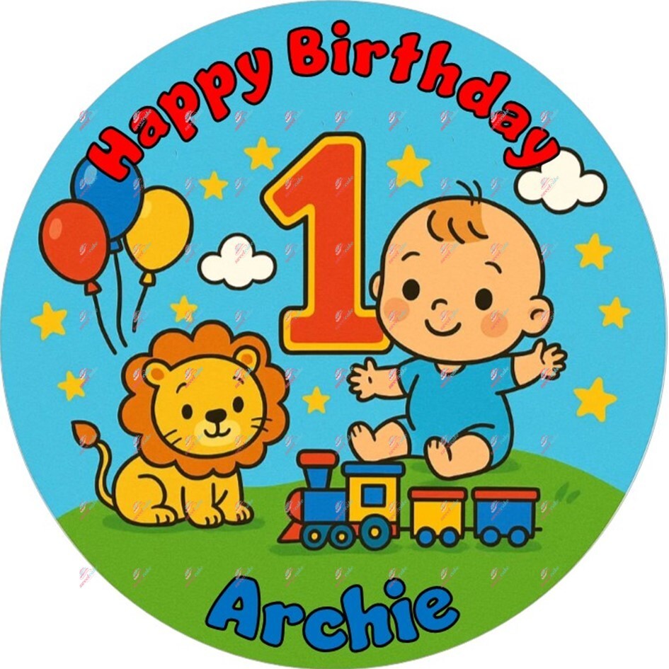 1st Birthday Boy Edible Cake Topper โ Two Adorable Designs!