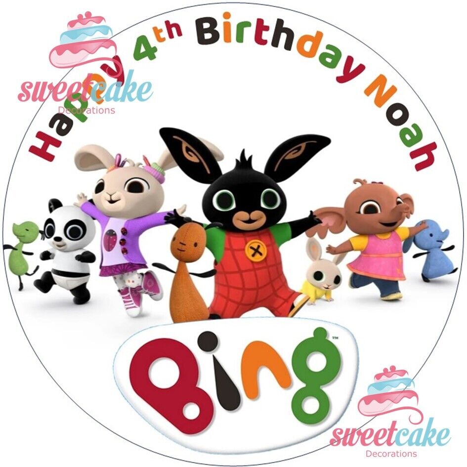 Bing Edible Cake Topper Personalized Icing Sheet or Wafer Card