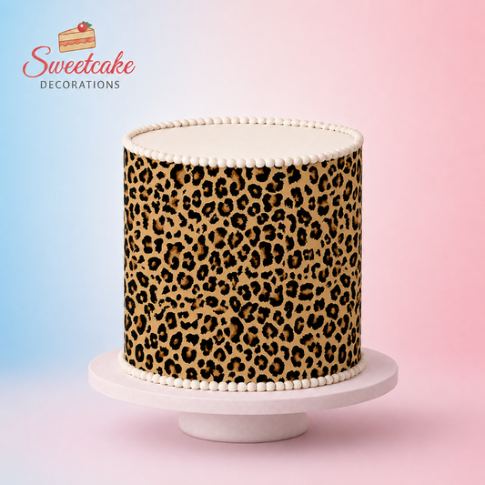 Classic Leopard Print Pattern Edible Cake Wrap – A4 Icing Sheet