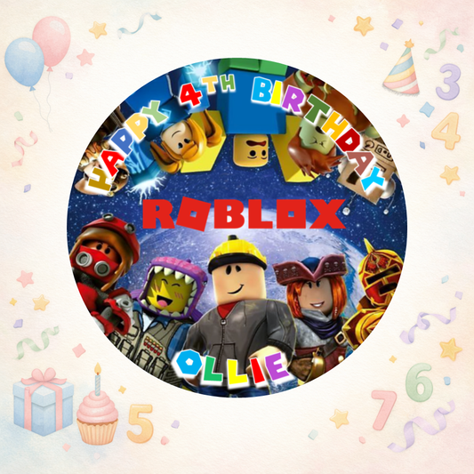 Roblox Edible Cake Topper / Cupcake Toppers – Personalised