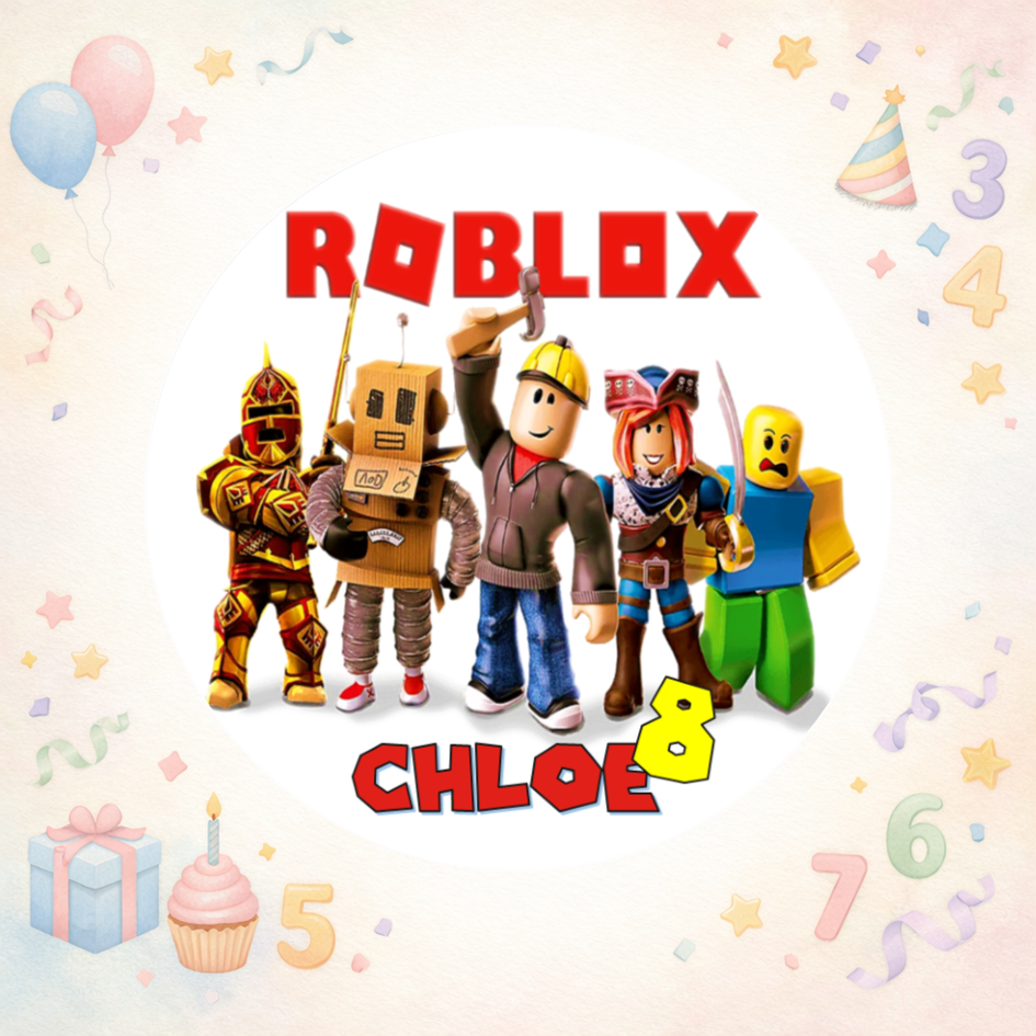 Roblox Edible Cake Topper / Cupcake Toppers – Personalised with Name