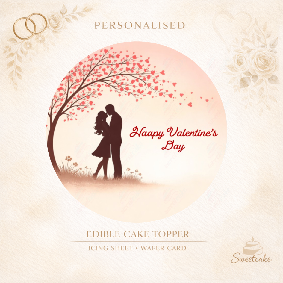 Personalised Valentine’s Day Edible Cake Topper