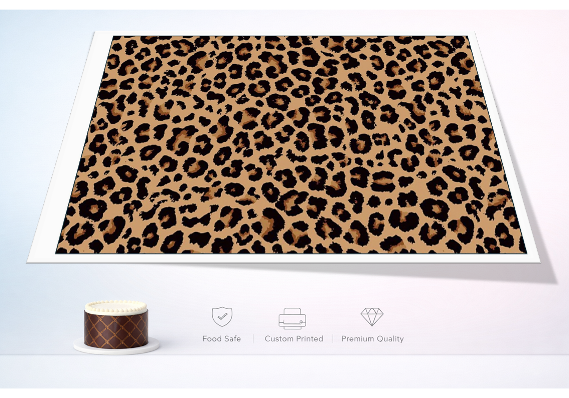 Classic Leopard Print Pattern Edible Cake Wrap – A4 Icing Sheet