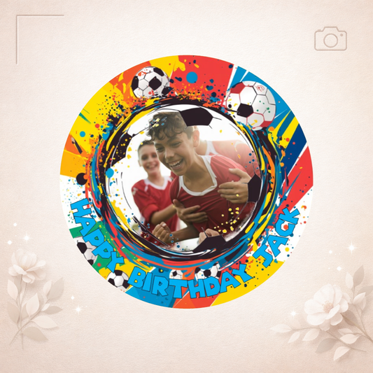 Football Celebrations Edible Cake Topper – Personalised with Your Photo