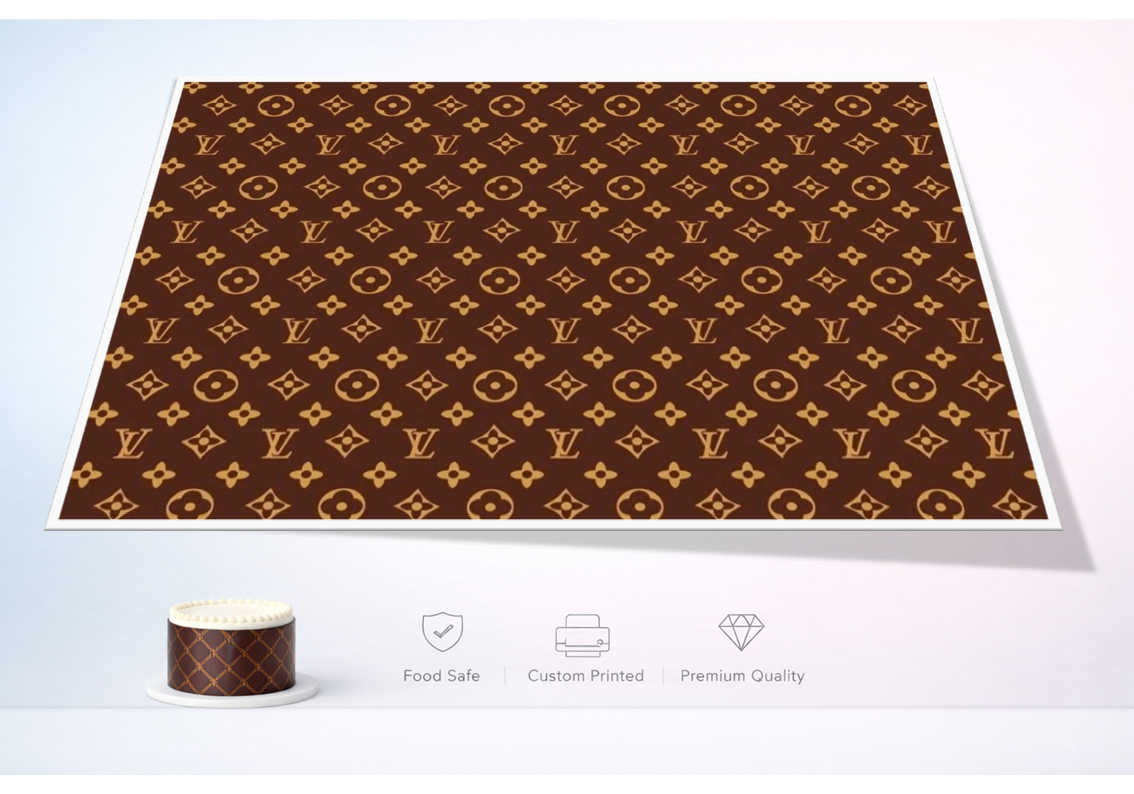 LV Style Edible Cake Wrap – A4 Icing Sheet (4 Designs Available)