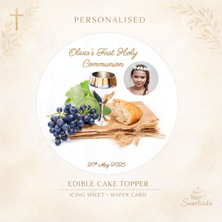 1st Holy Communion  | Edible Cake Topper Your Own Photo