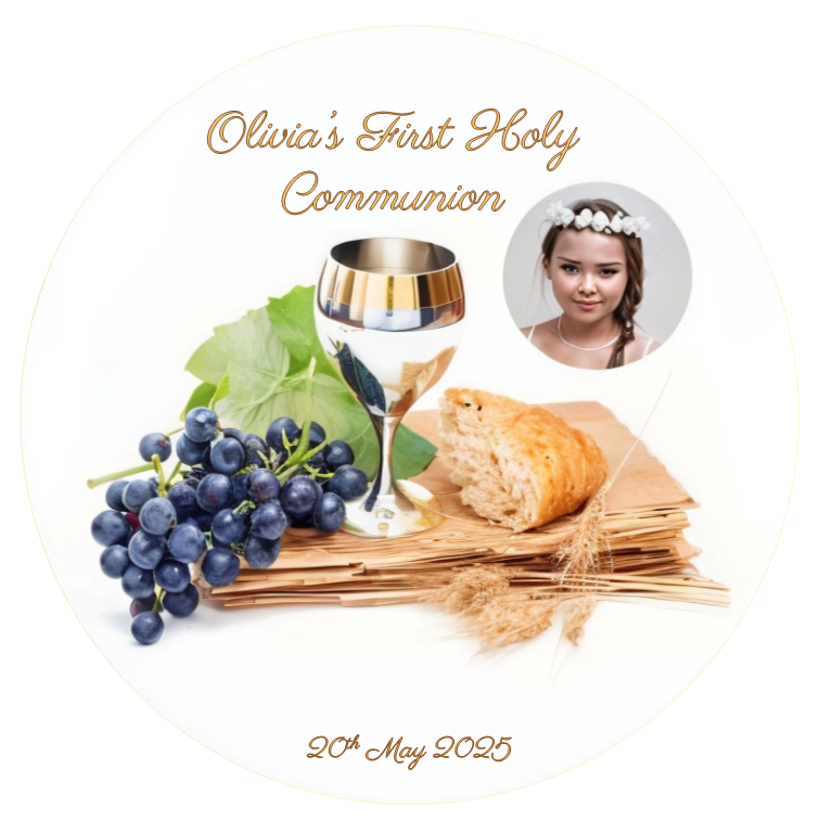 1st Holy Communion Edible Cake Topper – Personalised with Your Photo