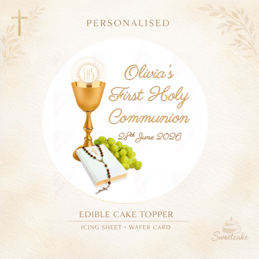 First Holy Communion Edible Cake Topper – Perfect for Celebrating This Special Sacrament