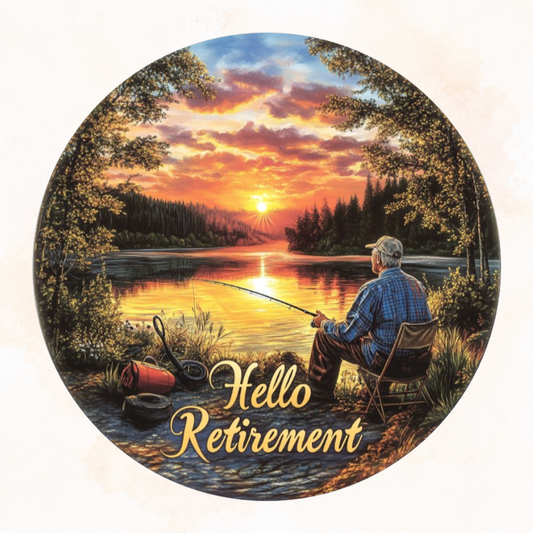 Retirement Fishing Personalised Edible Cake Topper on Icing Sheet or Wafer Card