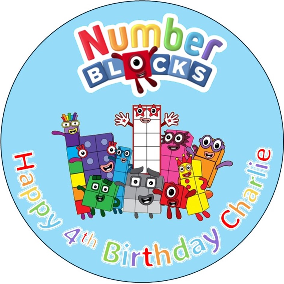 Numberblocks Edible Cake Topper / Cupcake Toppers – Personalised