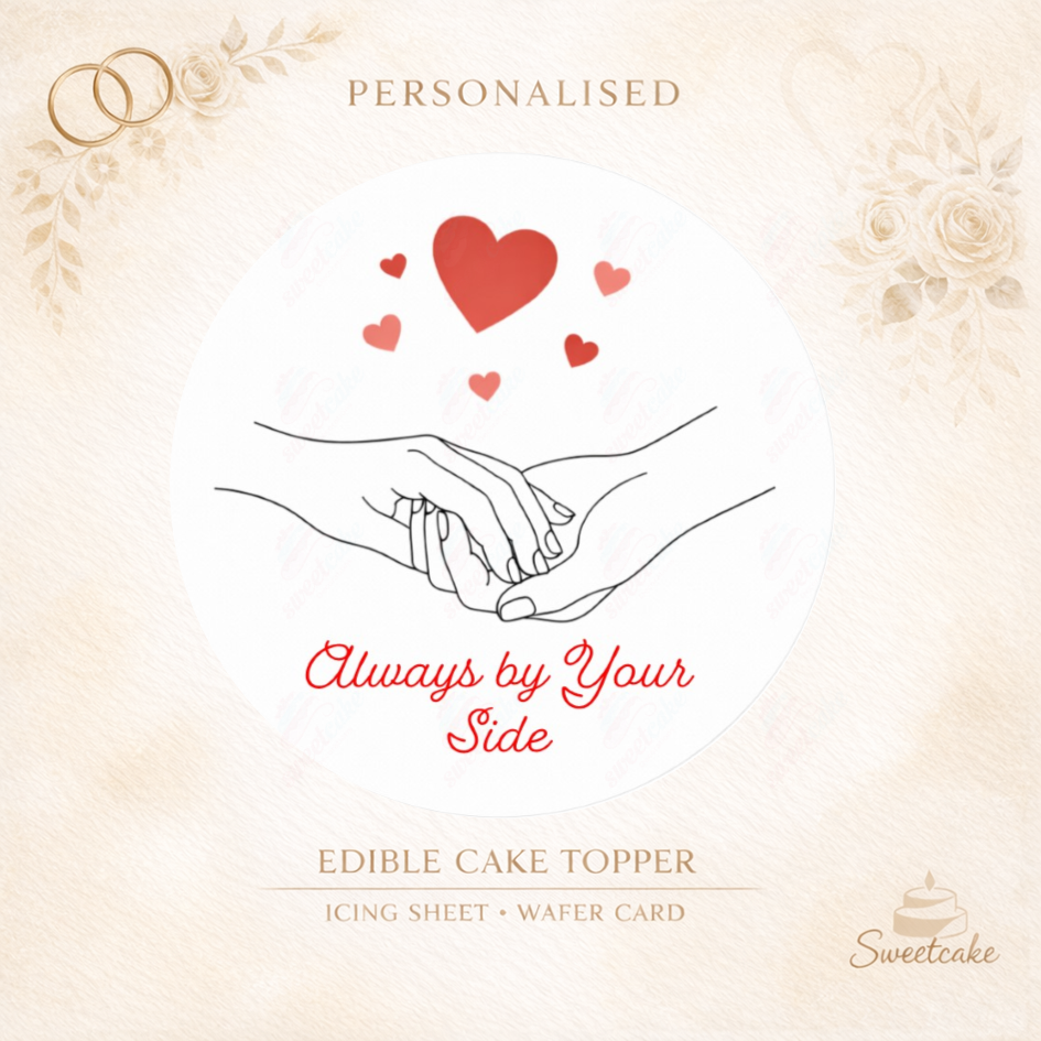 Personalised Valentine’s Edible Cake Topper – Romantic