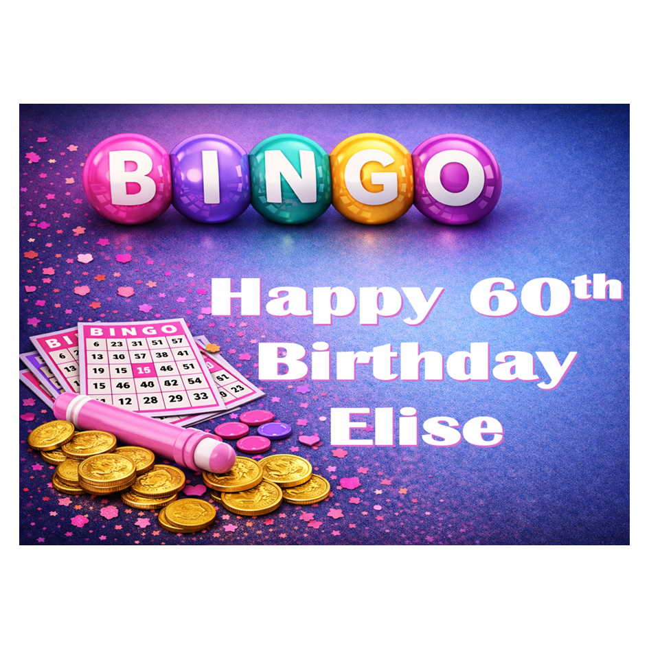 Bingo Edible Cake Topper – Perfect for Bingo Lovers