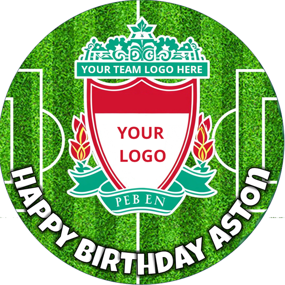Personalised Edible Cake Topper – Your Logo, Football Party Decoration