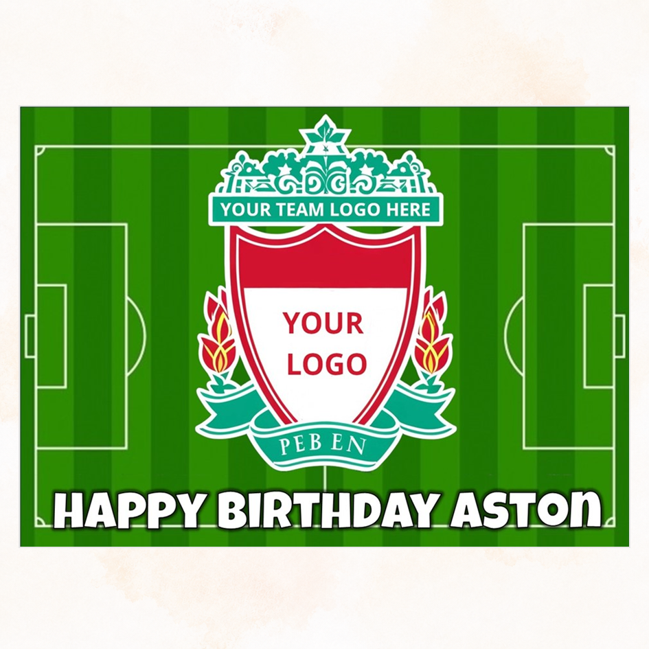 Personalised Edible Cake Topper – Your Logo, Football Party Decoration