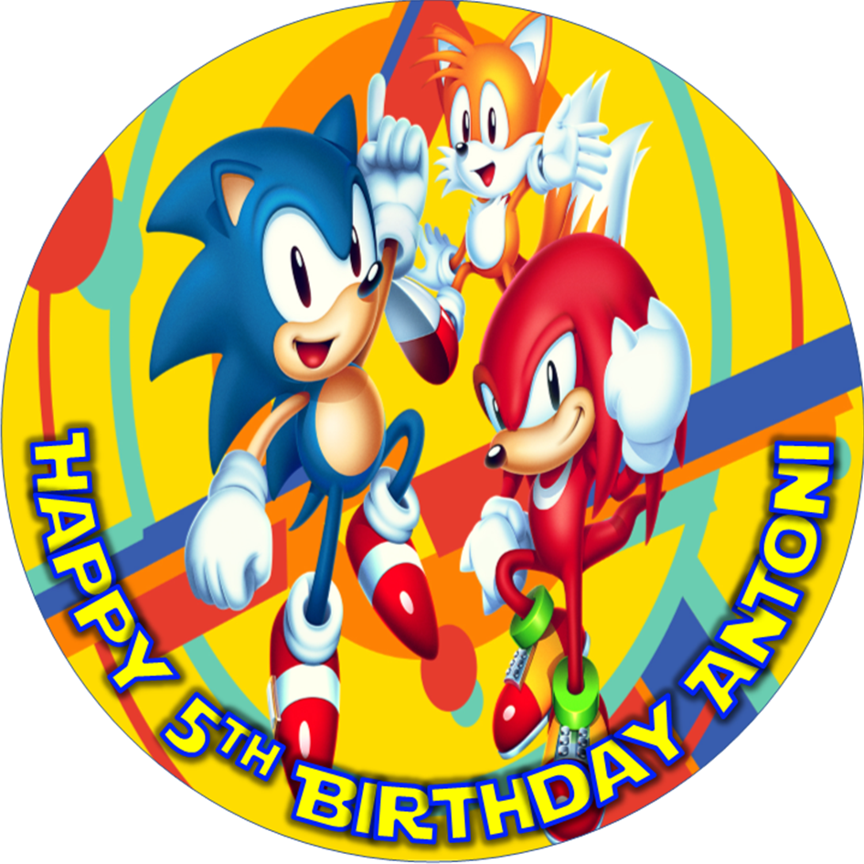 Sonic the Hedgehog Cake Topper – Personalised Round Edible Icing Sheet