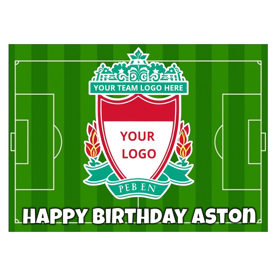 Personalised Edible Cake Topper – Your Logo, Football Party Decoration