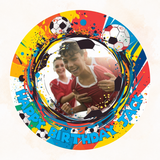 Football Celebrations Edible Cake Topper – Personalised with Your Photo