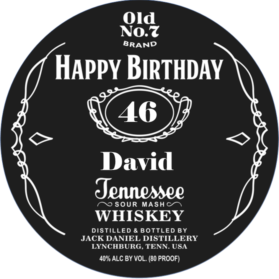 Whiskey Label Edible Cake Topper – Personalised Birthday Design