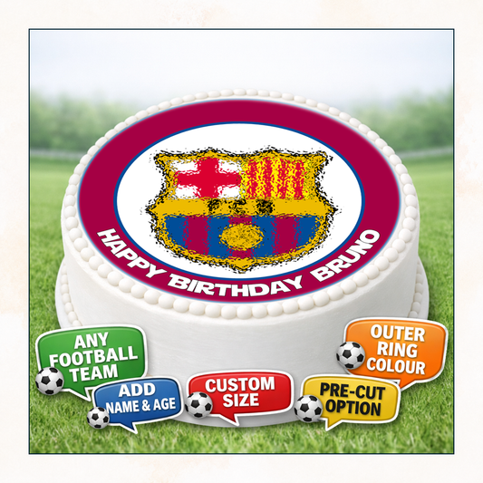 Any Football Team Edible Cake Topper – Fully Personalised