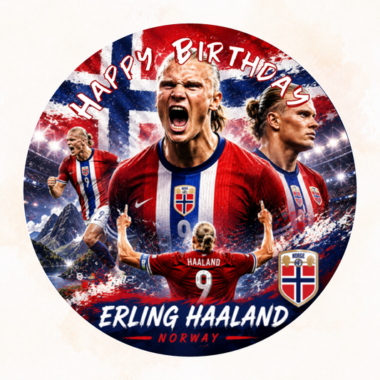 Erling Haaland Edible Cake Topper Norway Football Birthday