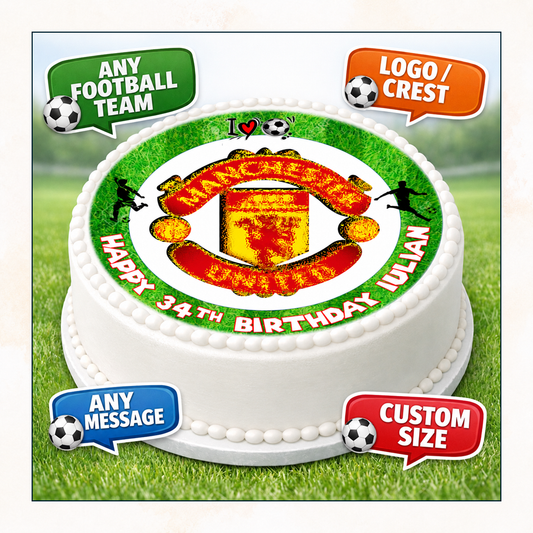 Any Football Logo Badge Personalised Edible Cake Topper