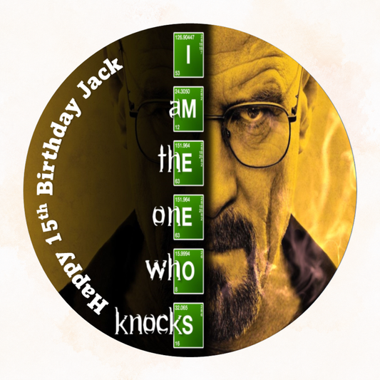 Breaking Bad Personalised Round Edible Cake Topper – Icing Sheet or Wafer Card