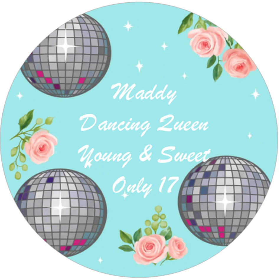 Dancing Queen Edible Cake Topper – Perfect for a Disco Birthday Party