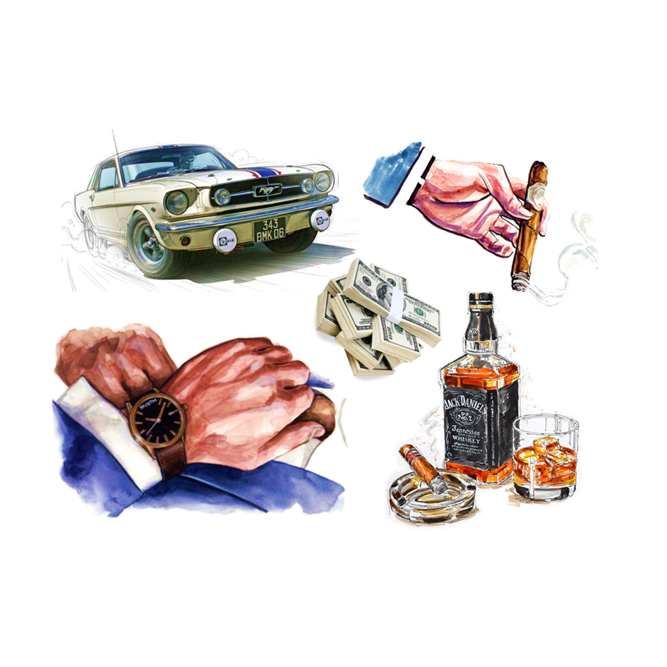 Luxury Men's Theme Edible Cake Topper – Perfect for Stylish Celebrations