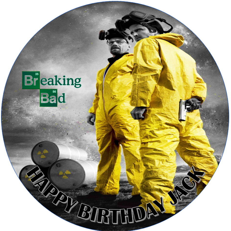 Breaking Bad Personalised Round Edible Cake Topper – Icing Sheet or Wafer Card