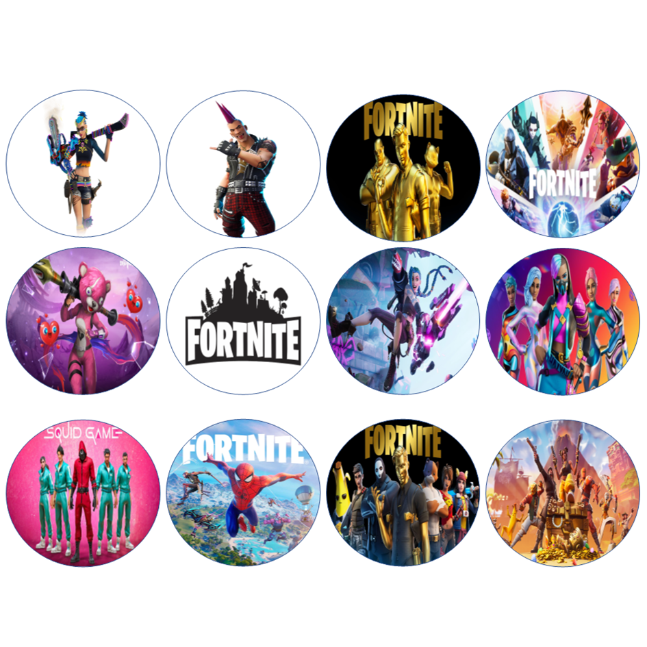 Fortnite Edible Cake Topper / Cupcake Toppers – Personalised