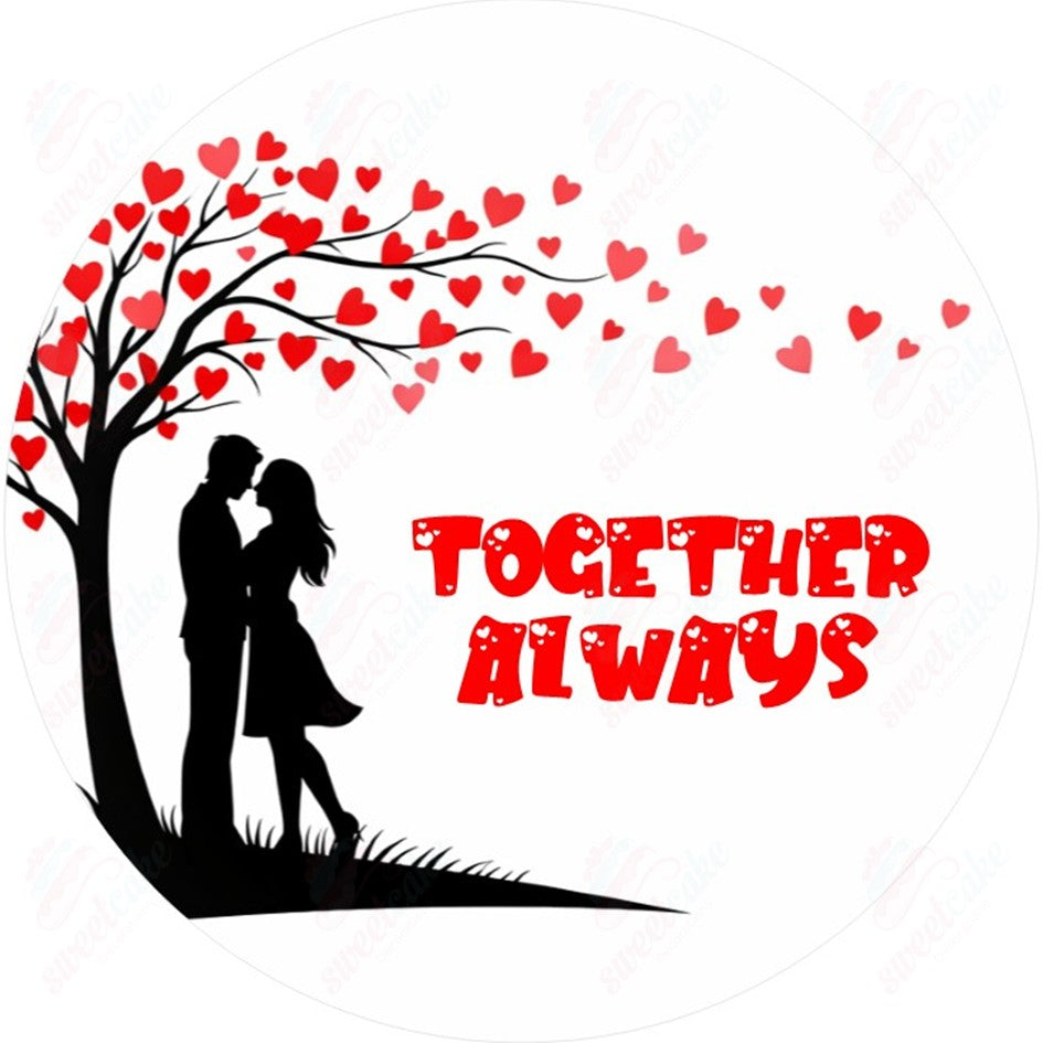 Personalised Valentine’s Day Edible Cake Topper – Romantic Couple Design