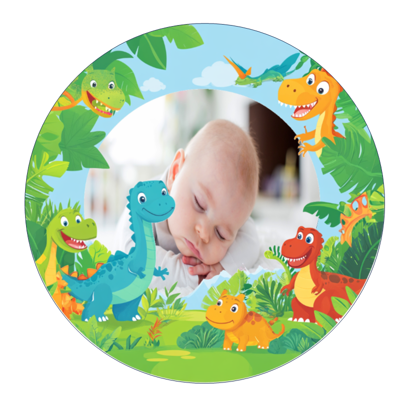 Dinosaurs Edible Cake Topper - Personalised with Your Photo