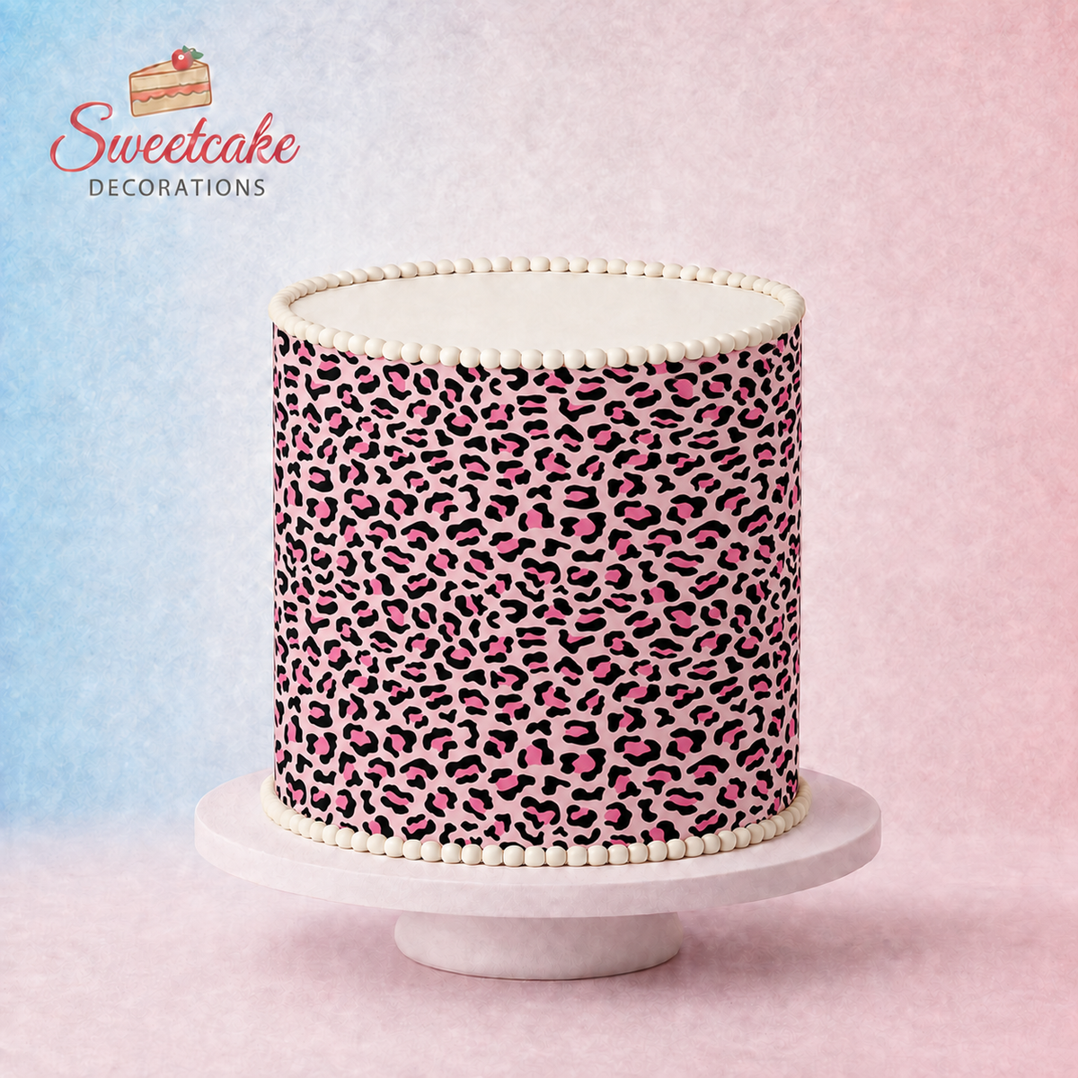 Pink Leopard Print Pattern Edible Cake Wrap – A4 Icing Sheet