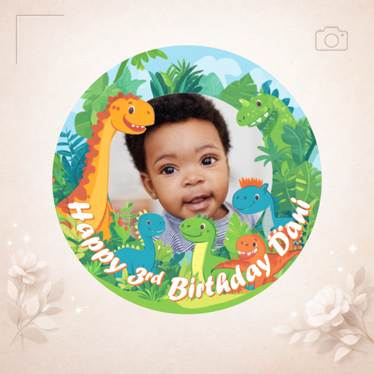 Dinosaurs Edible Cake Topper / Cupcake Toppers – Personalised with Your Photo