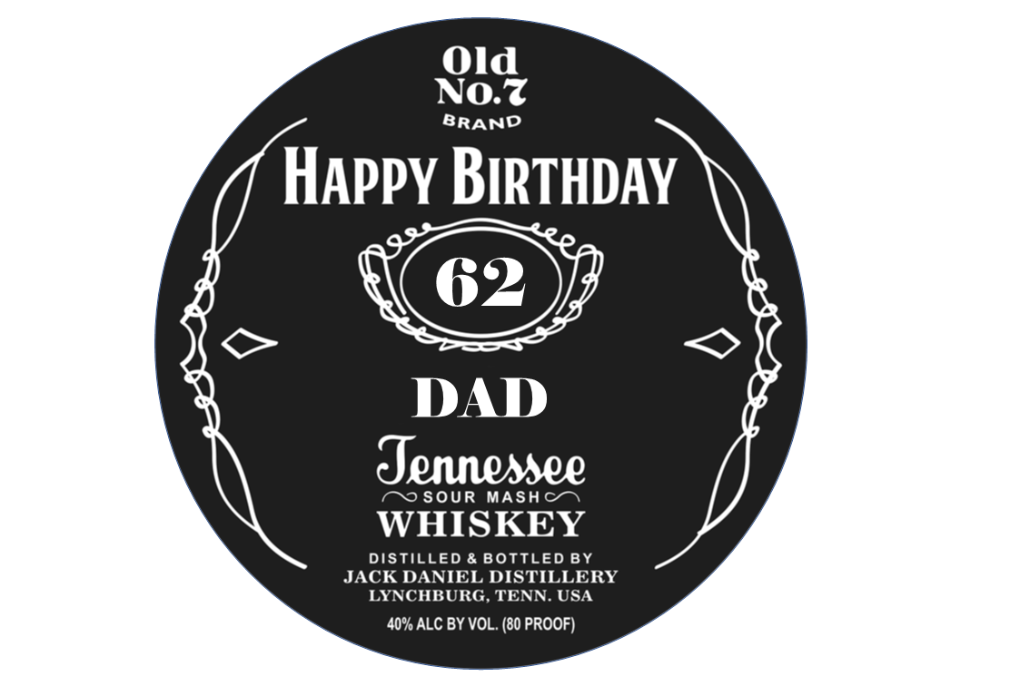Whiskey Label Edible Cake Topper – Personalised Birthday Design