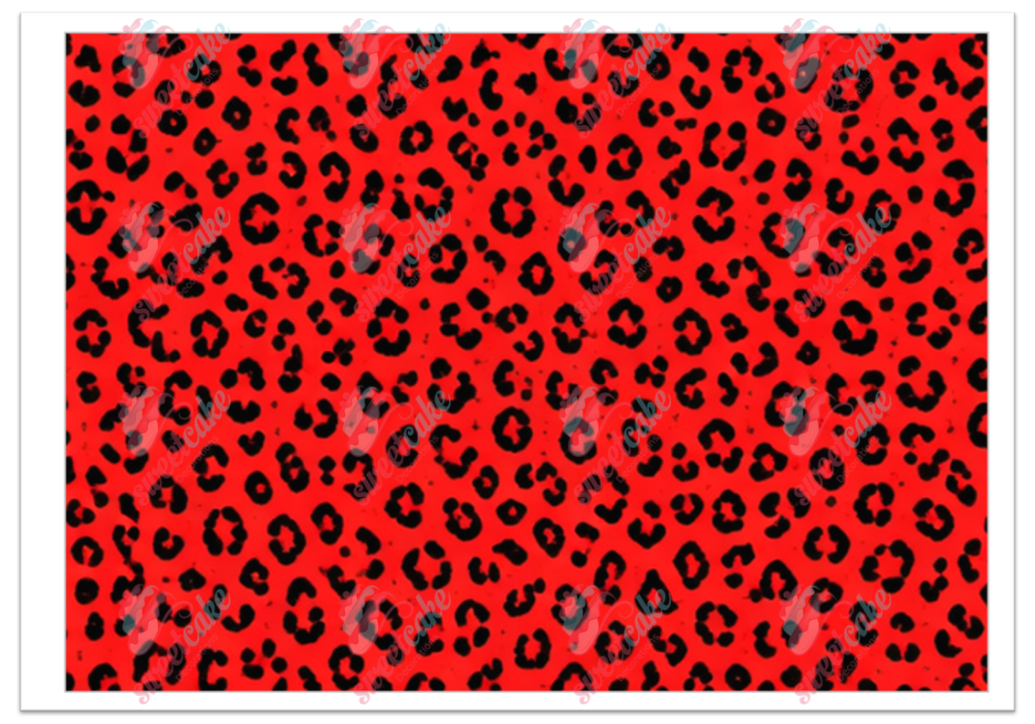 RED Leopard Print Pattern Edible Cake Wrap – A4 Icing Shee