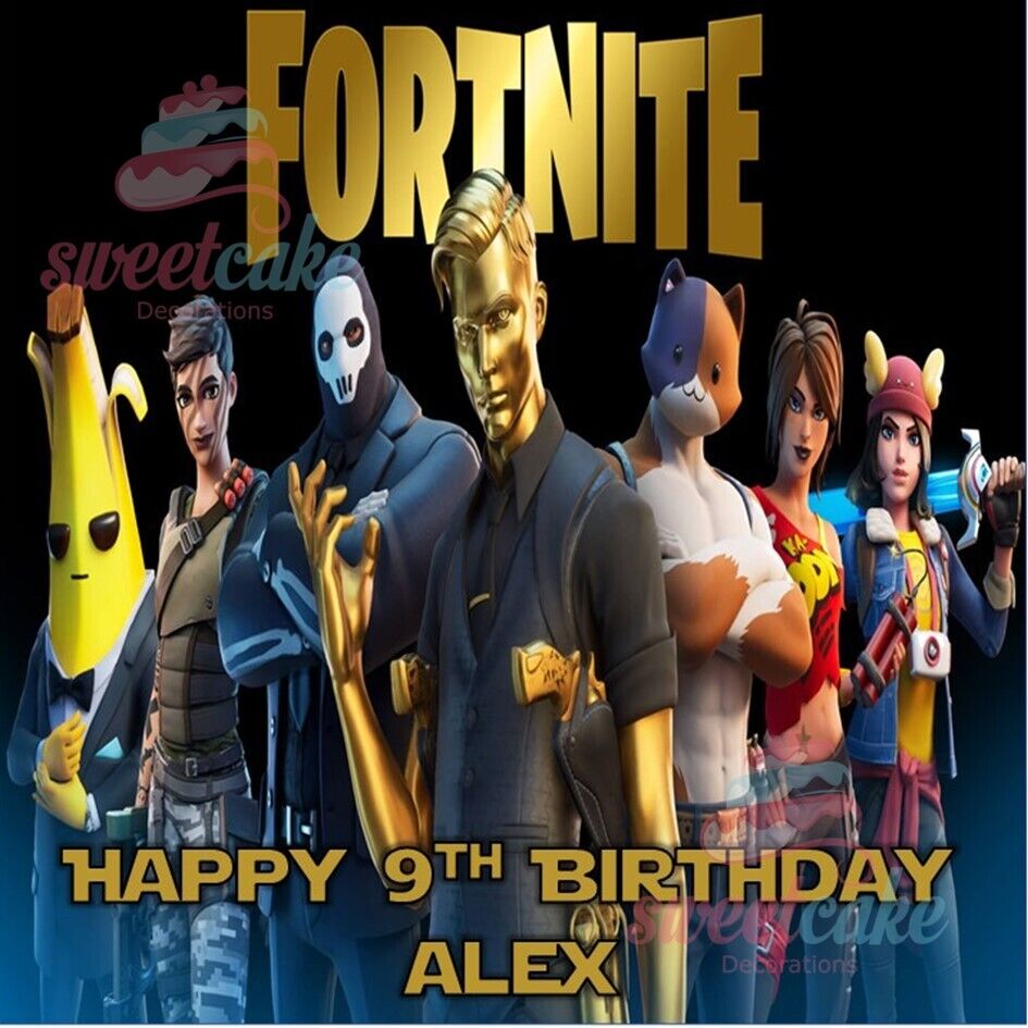 FORTNITE Personalised Edible Cake Topper | Icing Sheet or Wafer Card