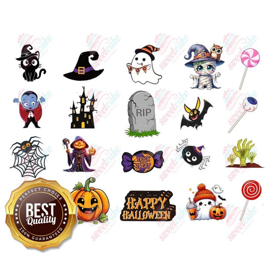 Halloween Wafer Paper Cupcake Toppers Stand Up – Cut-Out Designs