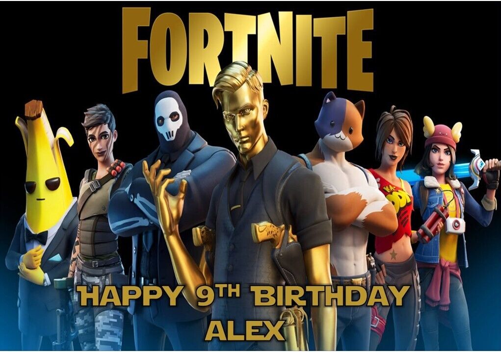 FORTNITE Personalised Edible Cake Topper | Icing Sheet or Wafer Card