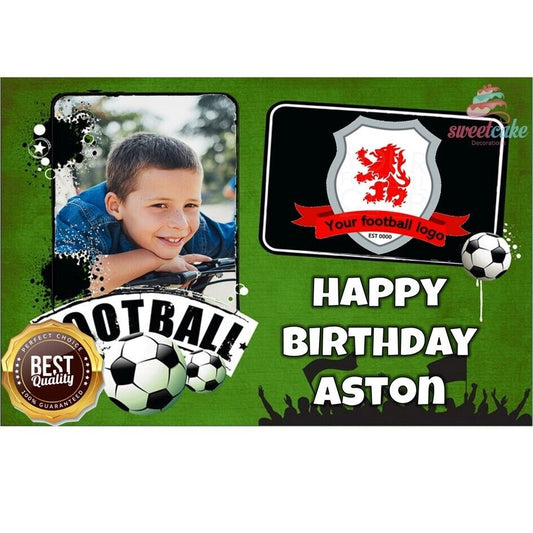 Personalized Edible Cake Topper – Your Football Logo and Photo | Football Party
