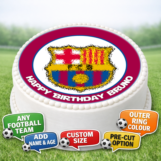 Any Football Team Edible Cake Topper – Fully Personalised