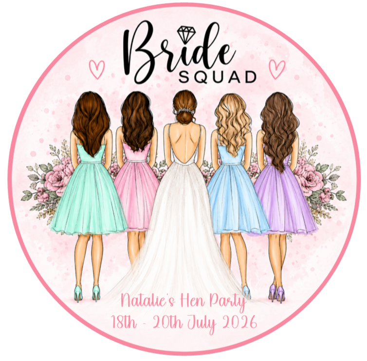 Bride Squad Cake Topper Hen Party Edible Cake Image Bride To Be