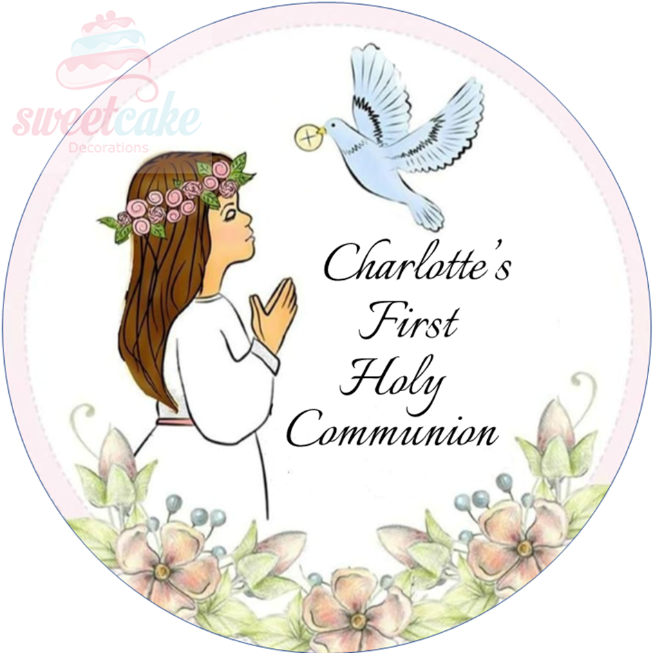 First 1st Holy Communion Icing Sheet or Wafer Card