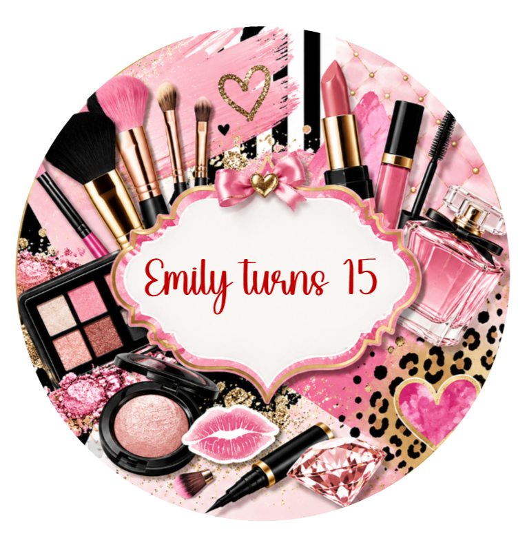 Personalised Makeup Edible Cake Topper – Beauty & Cosmetics Birthday