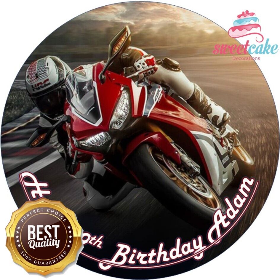 Superbike Motorbike Edible Cake Topper – Perfect for Racing Fans!