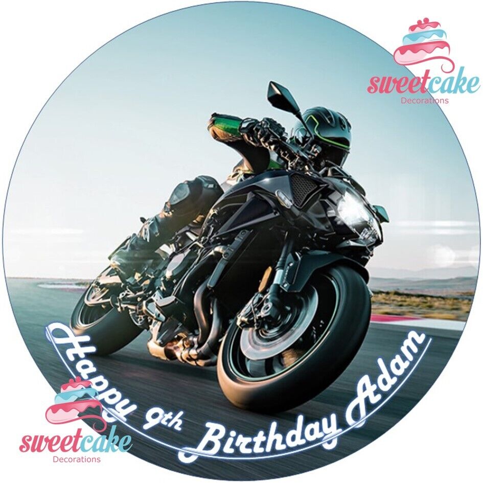 Superbike Motorbike Cake Topper | Personalised Edible Icing Sheet or Wafer Card