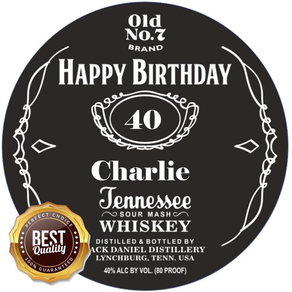 Whiskey Label Edible Cake Topper – Perfect for Whiskey Lovers!