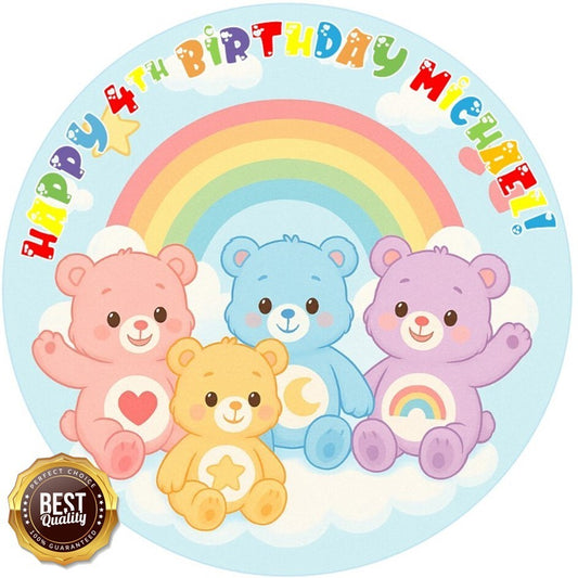 Sweet Cuddle Bears Edible Cake Topper –High Quality Icing Sheet or Wafer Card