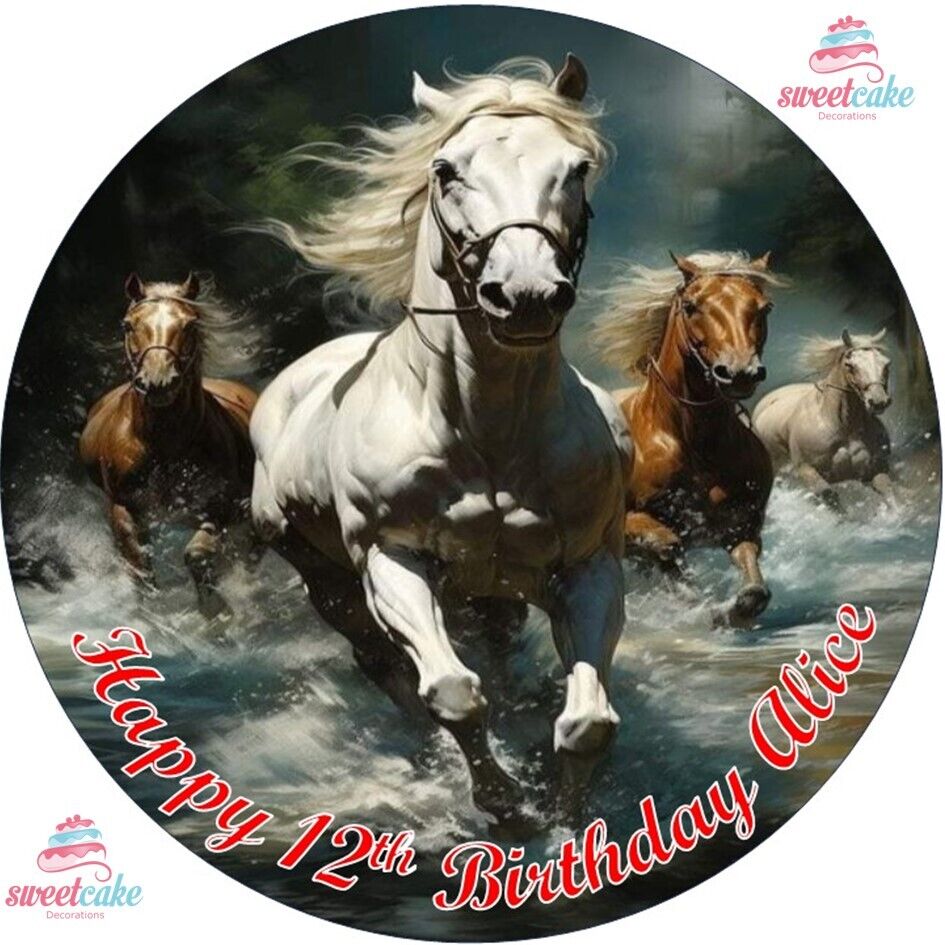 Wild Horses | Personalised Edible Cake Topper on Icing Sheet or Wafer Card